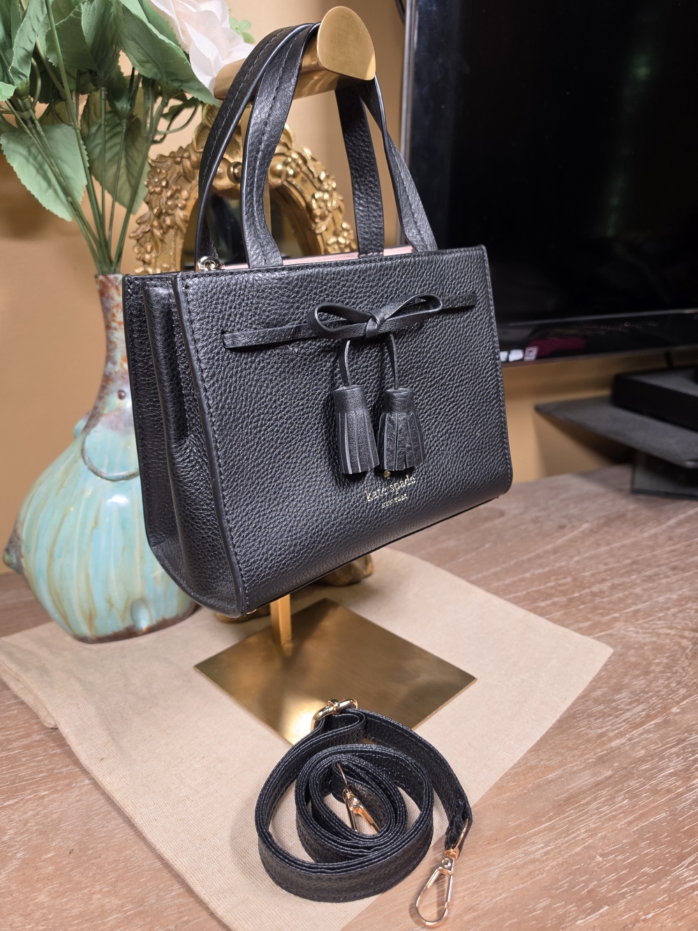 kate spade Pebbled Leather Crossbody Satchel w/ Tassels (Retail $279) - Picture 6 of 14